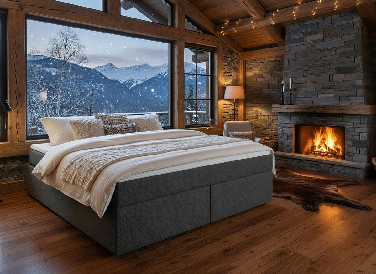 BOXSPRINGBETT 180/200 cm,  in Weiß, Dunkelgrau, Matratze, Topper, H3 + H3 = fest  - Dunkelgrau/Schwarz, Basics, Kunststoff/Textil (180/200cm) - Livetastic