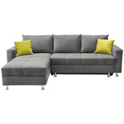 WOHNLANDSCHAFT in Textil Grau - Chromfarben/Weiß, Design, Kunststoff/Textil (164/259cm) - Xora