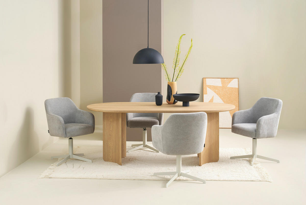 ESSTISCH 200/100/76 cm Echtholz, Nachbildung  Holzwerkstoff Eiche Bianco  - Eiche Bianco, MODERN, Holzwerkstoff (200/100/76cm) - Schöner Wohnen