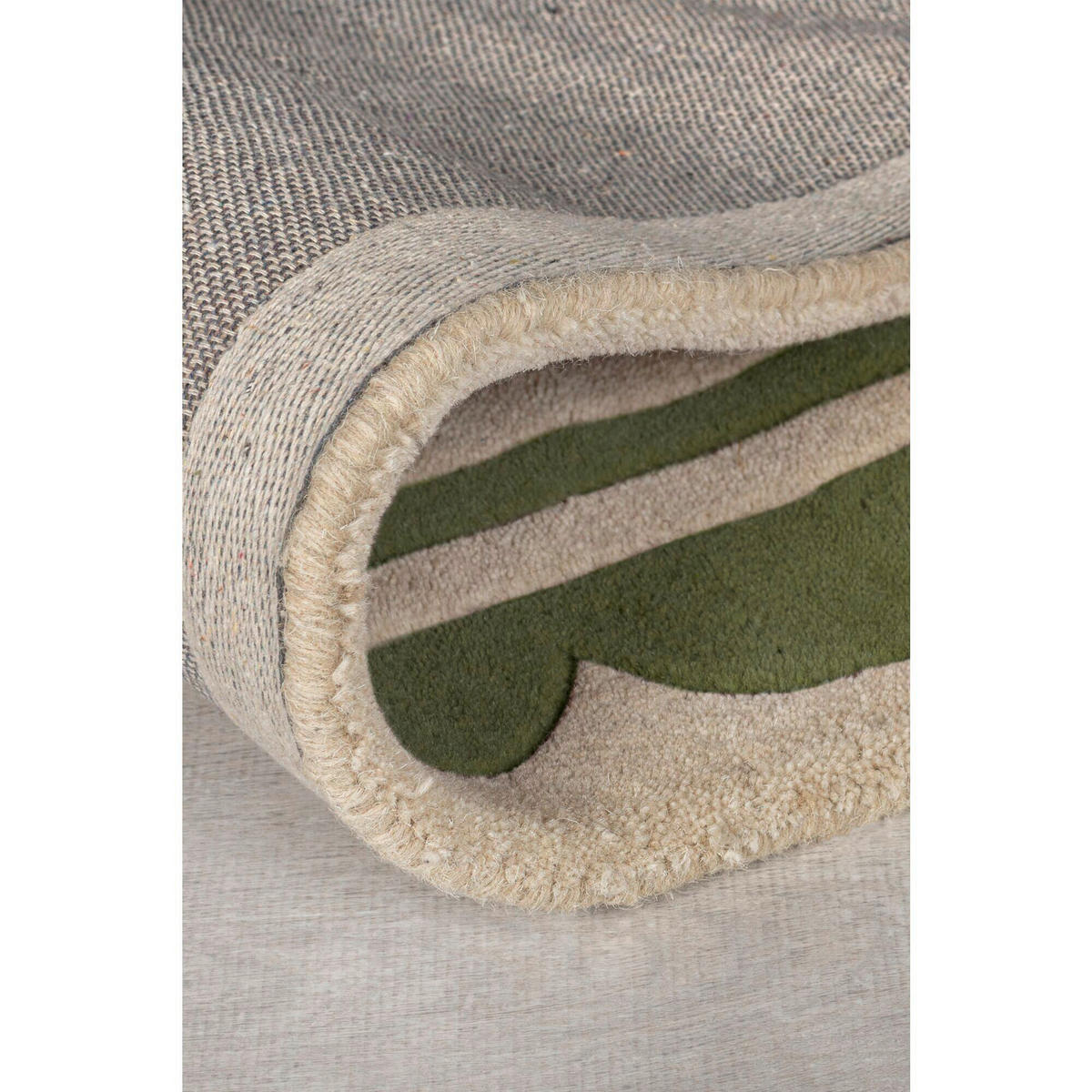 HANDWEBTEPPICH 80/230 cm LOIS Grün, Beige  - Beige/Grün, KONVENTIONELL, Textil (80/230cm) - artgeist