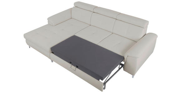 ECKSOFA  in Flachgewebe Greige  - Chromfarben/Greige, KONVENTIONELL, Textil/Metall (175/268cm) - Carryhome