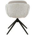 ARMLEHNSTUHL  in Eisen Leinenoptik Echtleder pigmentiert  - Beige/Schwarz, Design, Leder/Textil (60/80,5/62cm) - Novel