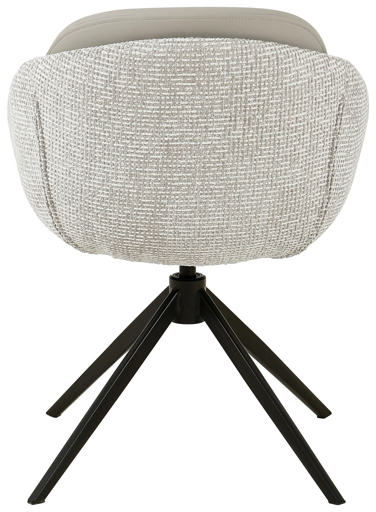 ARMLEHNSTUHL  in Eisen Leinenoptik Echtleder pigmentiert  - Beige/Schwarz, Design, Leder/Textil (60/80,5/62cm) - Novel