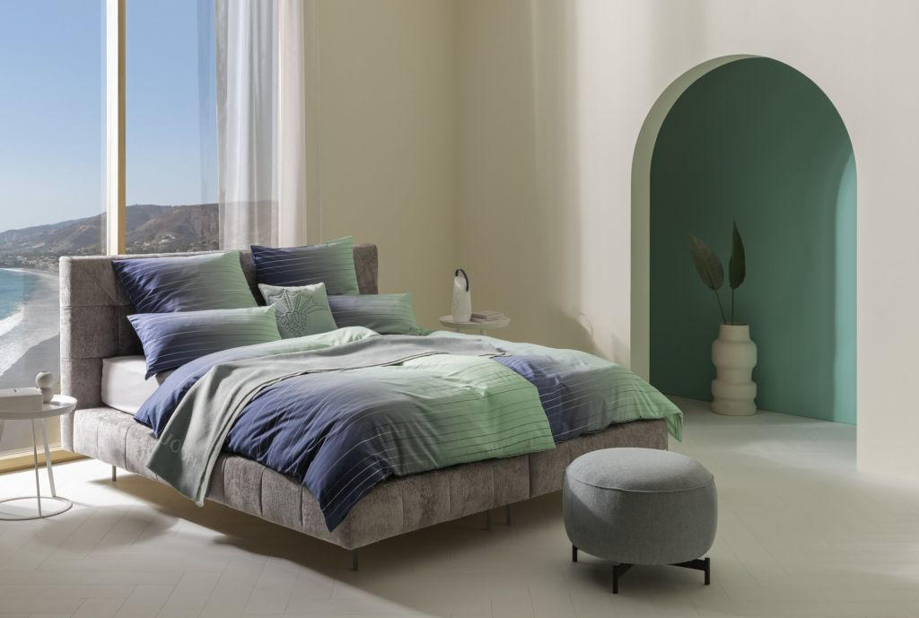 BETTWÄSCHE MOVE Makosatin 200/220 cm  - Blau/Grün, Basics, Naturmaterialien/Textil (200/220cm) - Joop!