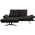 ECKSOFA  in Echtleder Graubraun  130/210 cm  - Gelb/Graubraun, Design, Leder/Metall (130/210cm) - Dieter Knoll