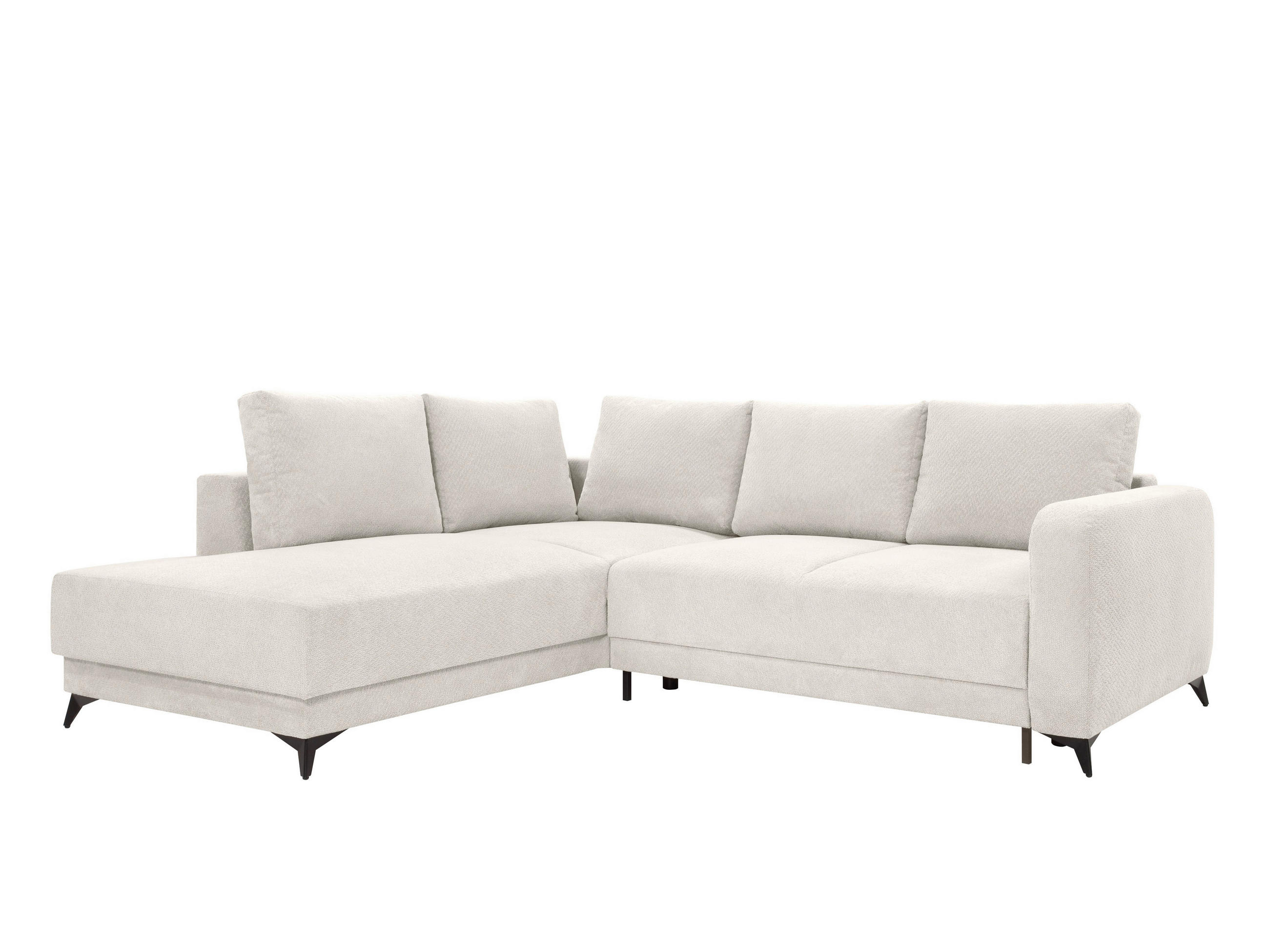 ECKSOFA CORTEZ Creme  - Creme/Schwarz, Design, Textil/Metall (215/260cm) - MID.YOU