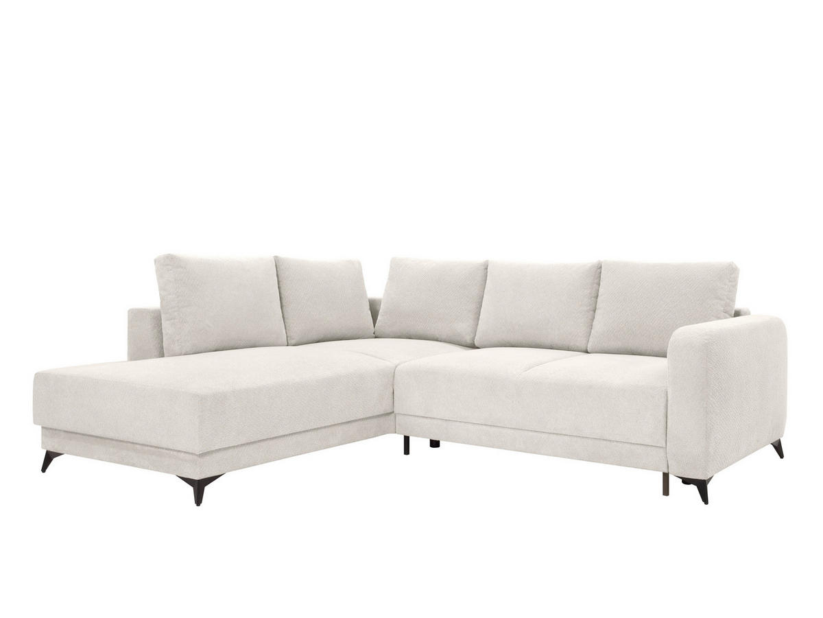 ECKSOFA CORTEZ Creme  - Creme/Schwarz, Design, Textil/Metall (215/260cm) - MID.YOU