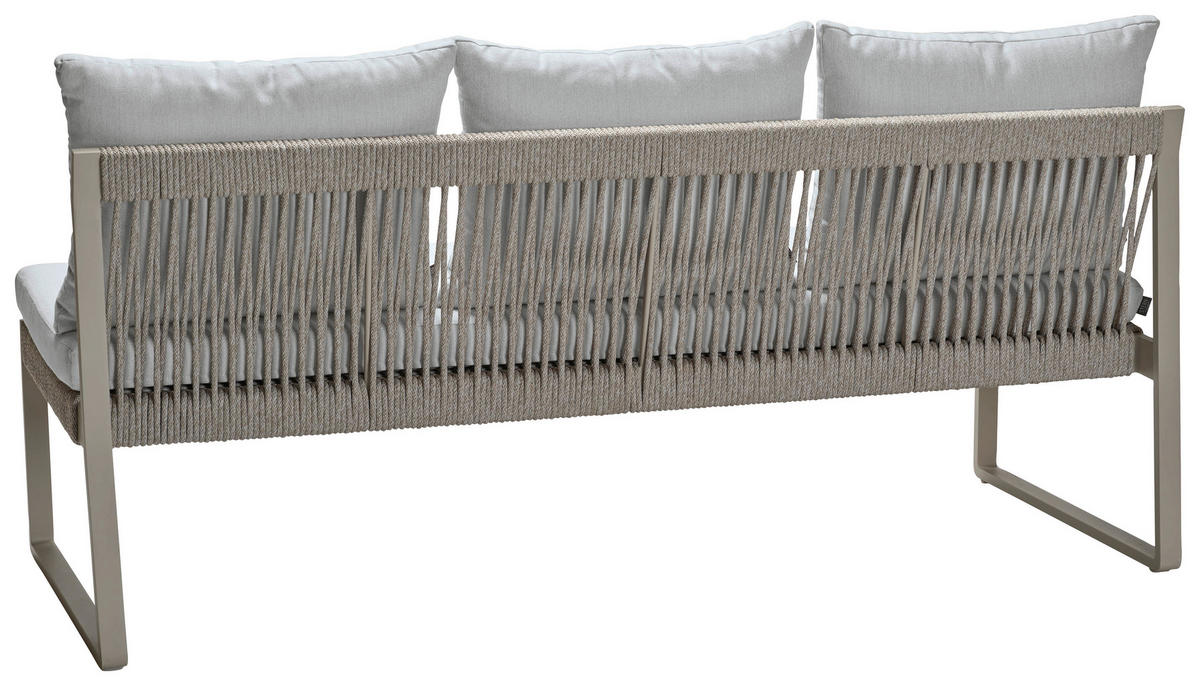 3-SITZER-BANK 180/85/75 cm  in Hellgrau, Greige  - Greige/Hellgrau, Design, Textil/Metall (180/85/75cm) - Stern