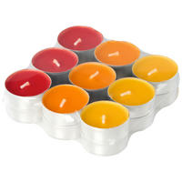 SADA ČAJOVÝCH SVIEČOK pomaranč 18 kus - oranžová/tmavooranžová, Basics, kov/parafín (11,4/2,9cm) - Ambia Home