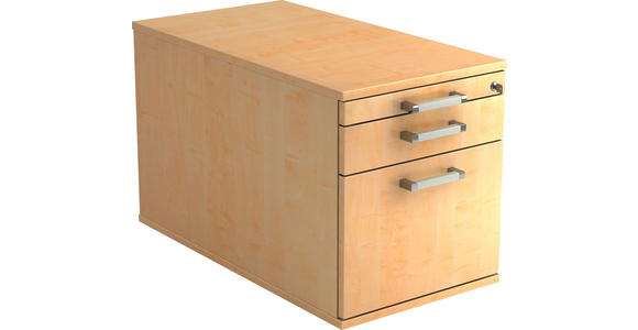 ROLLCONTAINER 42,8/51,2/80 cm  - Chromfarben/Ahornfarben, KONVENTIONELL, Holzwerkstoff/Kunststoff (42,8/51,2/80cm) - Venda