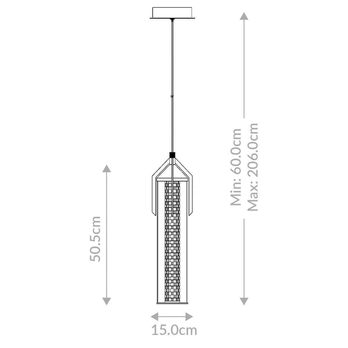 LED-HÄNGELEUCHTE    - Chromfarben, Basics, Glas/Metall (50,5/15/60cm) - Elstead Lighting
