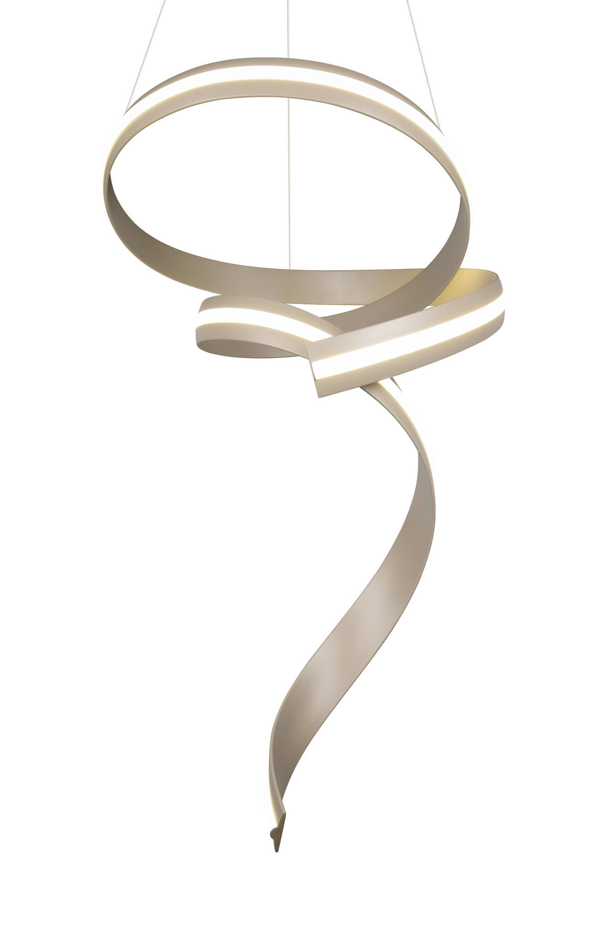 LED-HÄNGELEUCHTE Cisenna 75/300 cm   - Beige/Nickelfarben, Design, Kunststoff/Metall (75/300cm) - Cinque