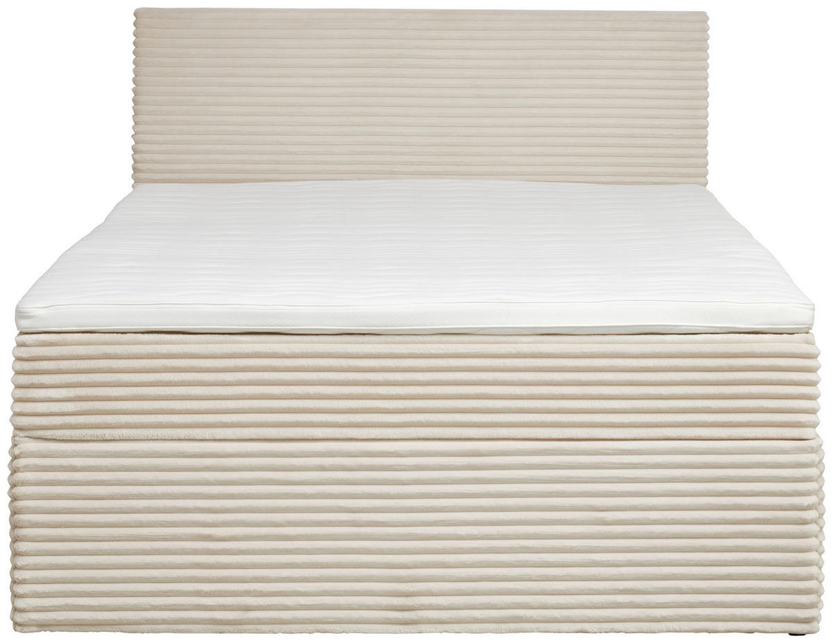 POSTELJA Z VZMETNICO 140 cm   x 200 cm  , tekstil krem barve  - črna/krem barve, Basics, umetna masa/tekstil (140/200cm) - Livetastic