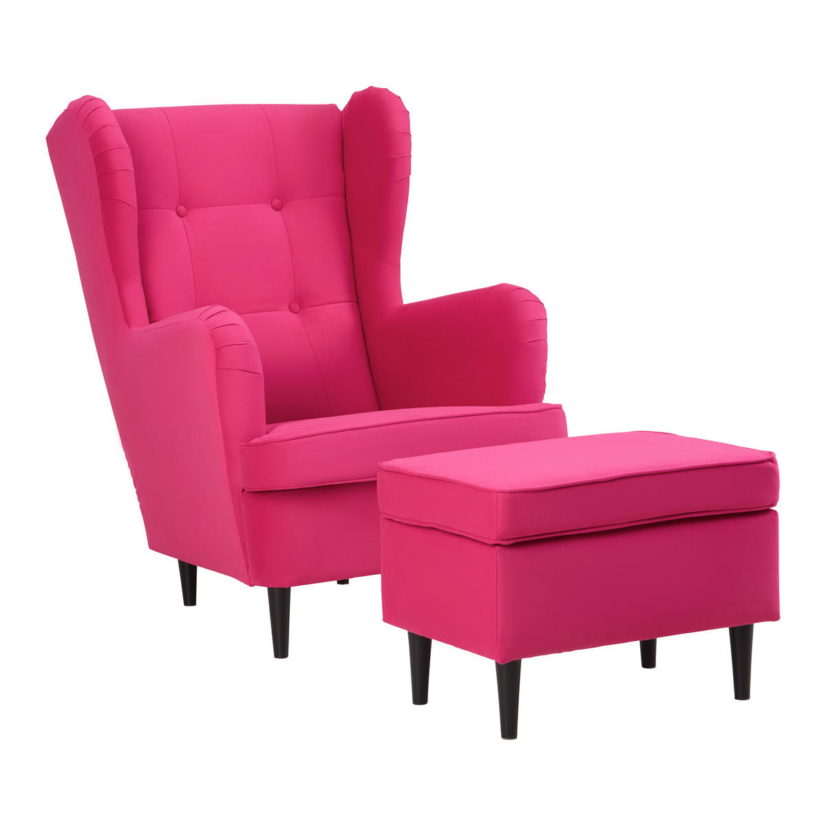 FÅTÖLJ i textil, trämaterial pink  - pink/svart, trämaterial/trä (78/102/98cm) - MID.YOU