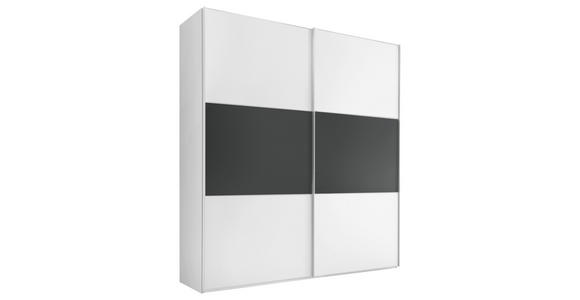SCHWEBETÜRENSCHRANK  in Anthrazit, Weiß  - Anthrazit/Alufarben, Holzwerkstoff/Metall (167/222/68cm) - Moderano