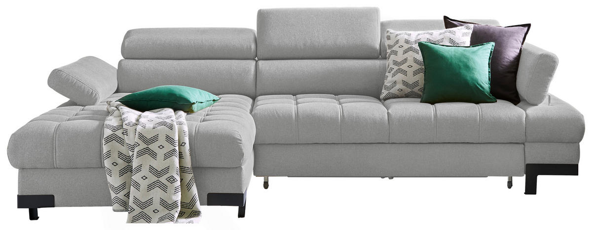 GARNITURA ZA DNEVNU SOBU srebrna  - srebrna/crna, Dizajnerski, tekstil/metal (223/263cm) - Welnova