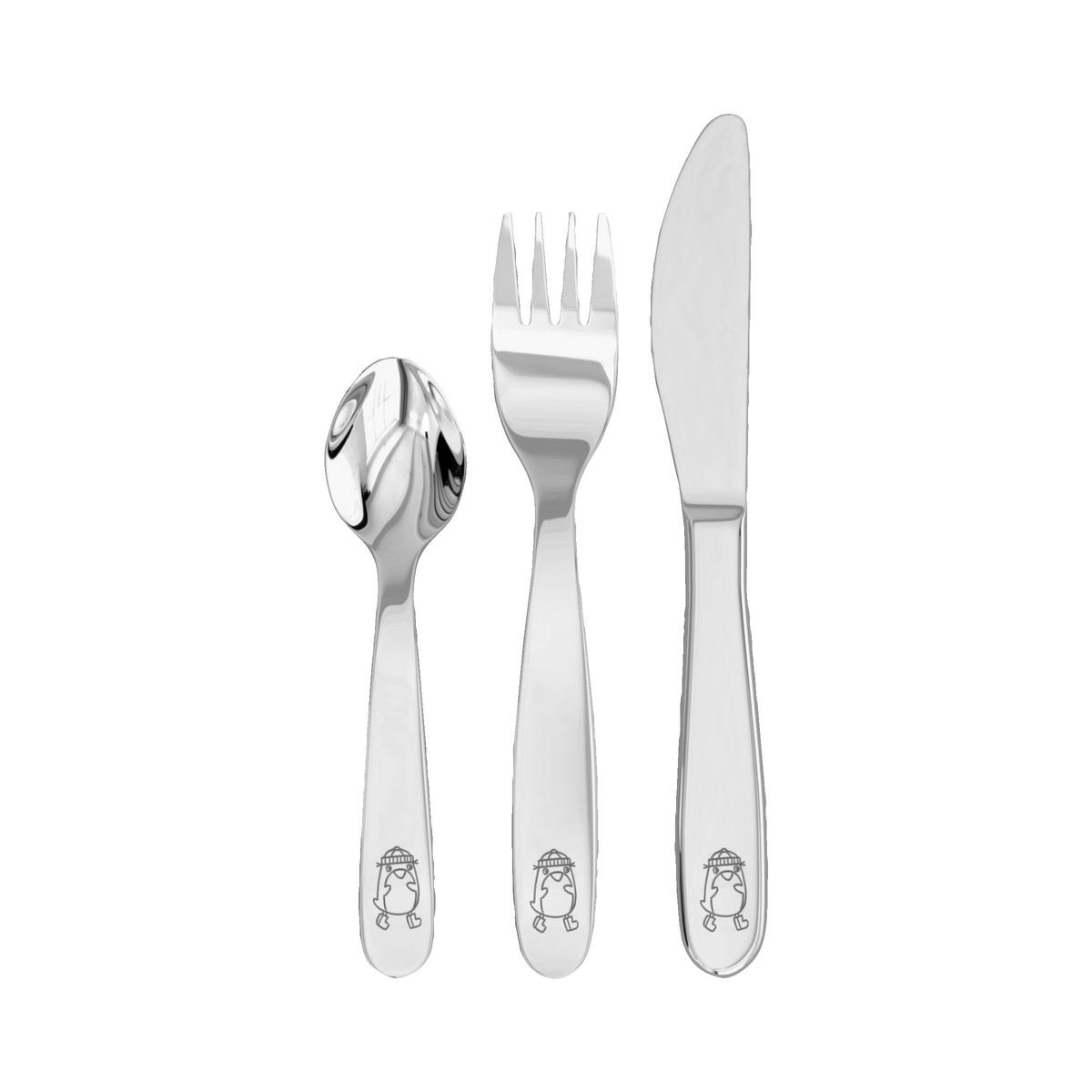 KINDERBESTECK - Grau Hochglanz, Basics, Metall (18/2,3/11cm) - Haba