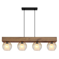 HÄNGELEUCHTE 100/18/120 cm  - Klar/Dunkelbraun, Basics, Glas/Holzwerkstoff (100/18/120cm) - Globo