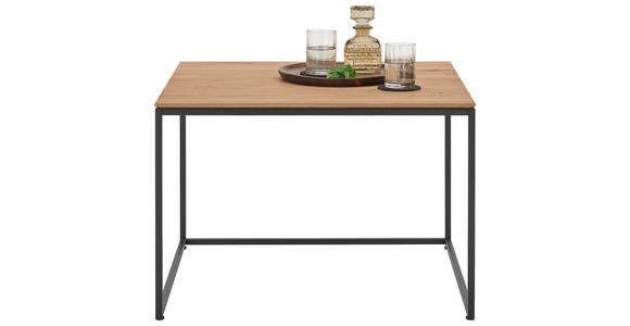 BEISTELLTISCH in Holz, Metall 70/70/47,5 cm  - Eichefarben/Anthrazit, Design, Holz/Metall (70/70/47,5cm) - Valnatura