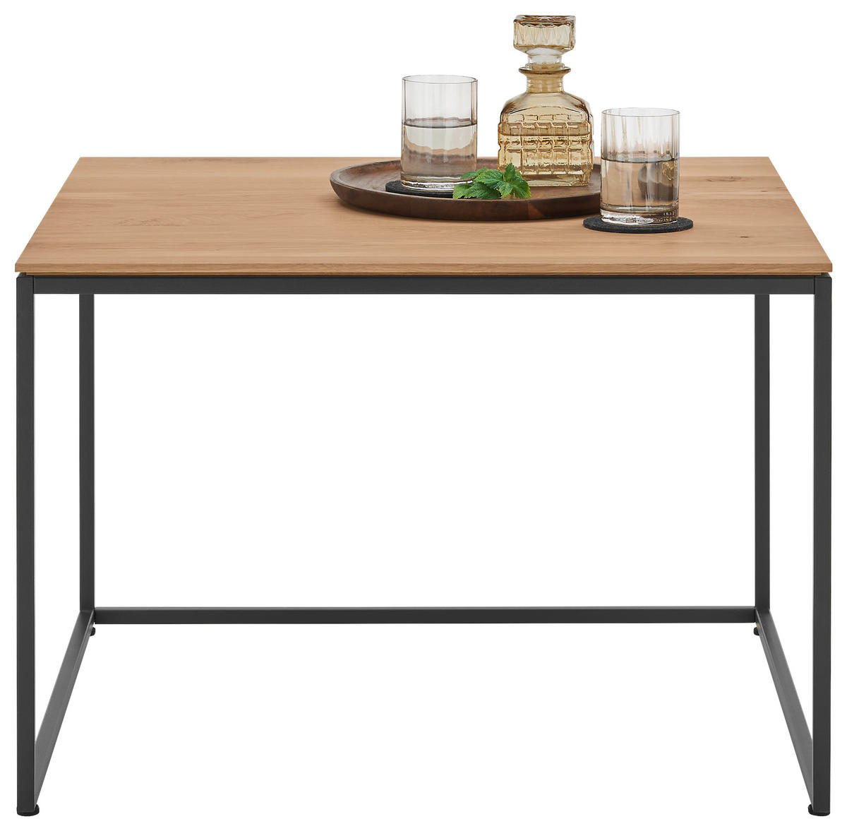 BEISTELLTISCH in Holz, Metall 70/70/47,5 cm  - Eichefarben/Anthrazit, Design, Holz/Metall (70/70/47,5cm) - Johann Jakob