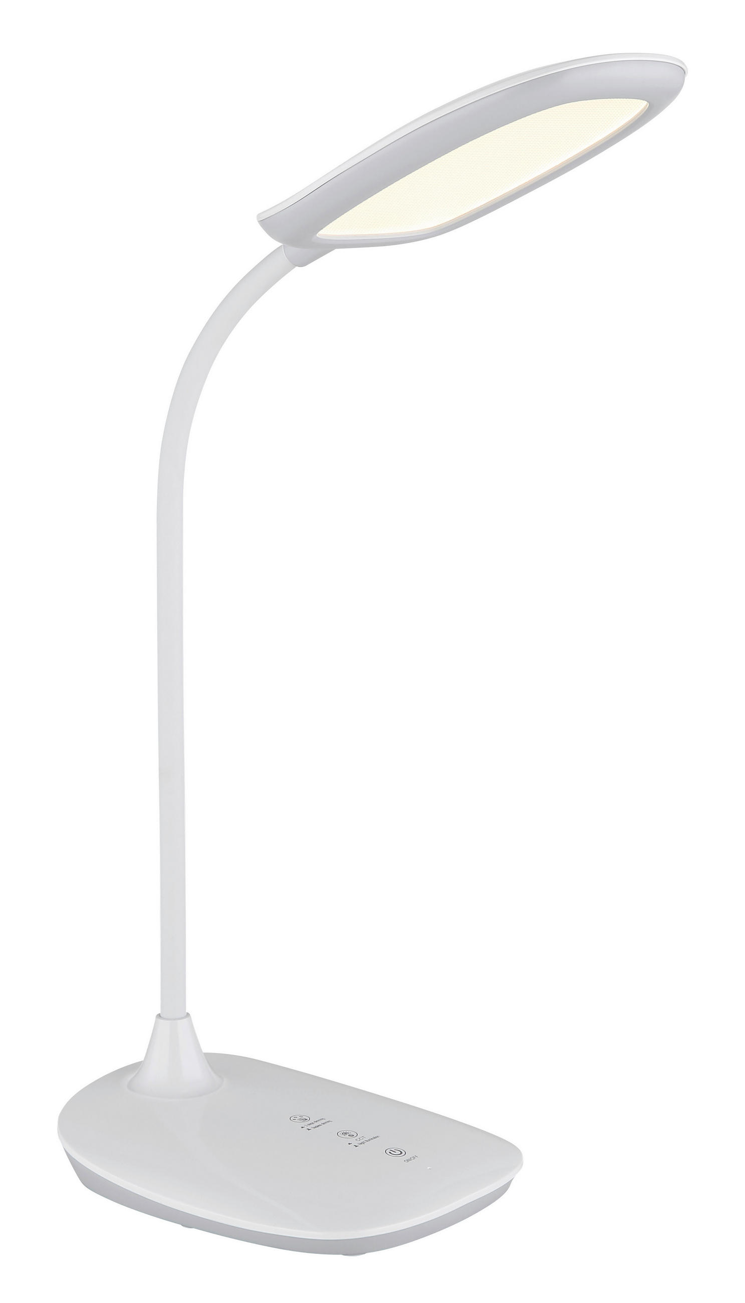STOLNÍ LED LAMPA, dotykový stmívač, 28/13,6/40 cm - bílá, Design, plast (28/13,6/40cm) - Globo