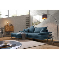 ECKSOFA PRATO Blau Mikrofaser  - Blau/Schwarz, MODERN, Textil/Metall (176/292cm) - MID.YOU
