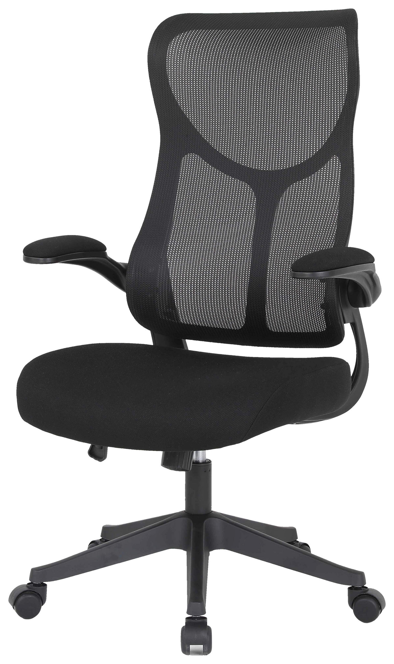 DREHSTUHL Netzbespannung Schwarz  - Schwarz, MODERN, Holz/Kunststoff (65/108/116/66cm) - MID.YOU