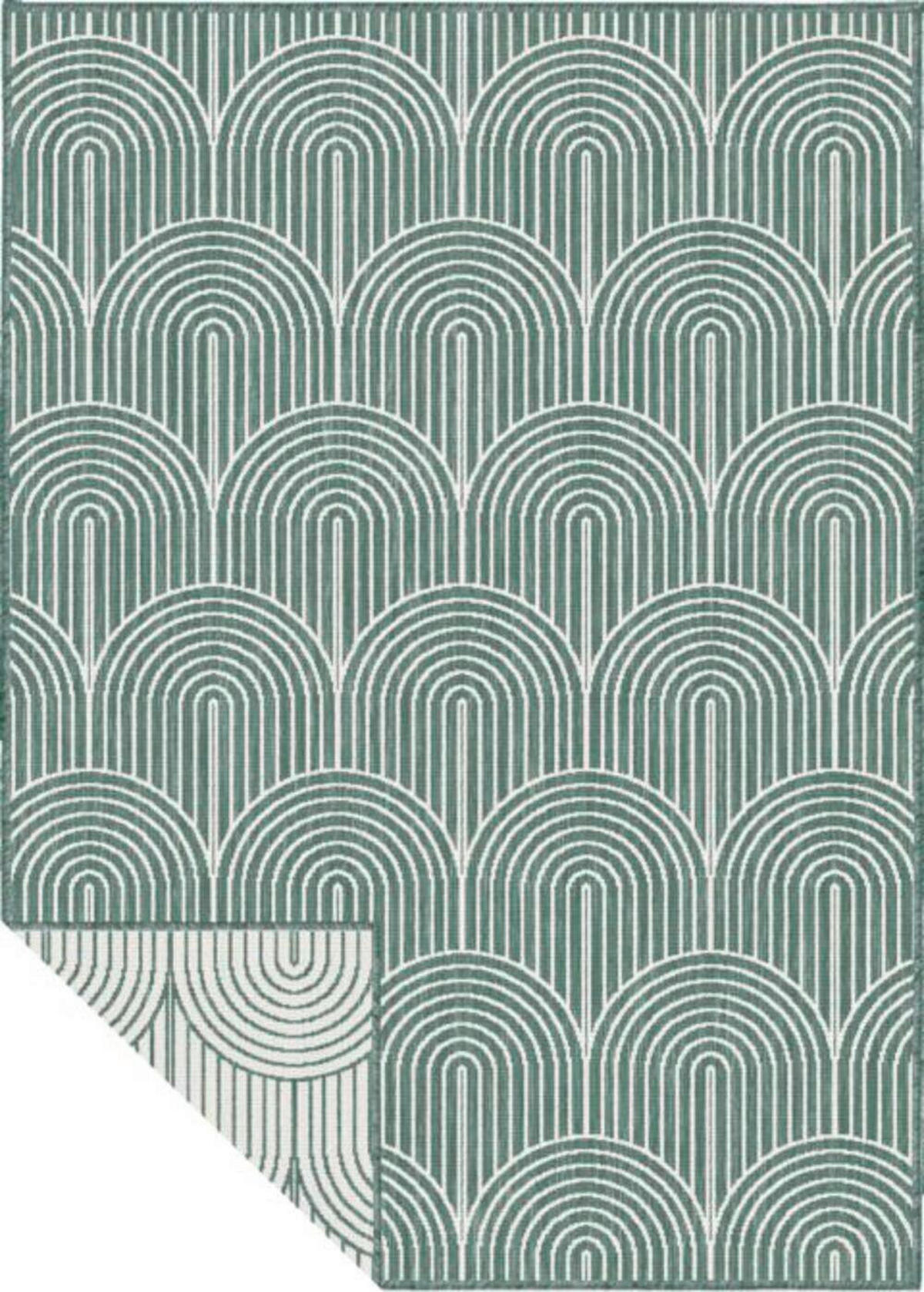 OUTDOORTEPPICH 80/150 cm Pangli Grün, Weiß  - Weiß/Grün, Design, Kunststoff (80/150cm)