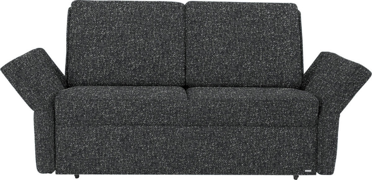 SCHLAFSOFA  in Mikrovelours Anthrazit  - Anthrazit/Schwarz, KONVENTIONELL, Kunststoff/Textil (176/88/91cm) - Sedda