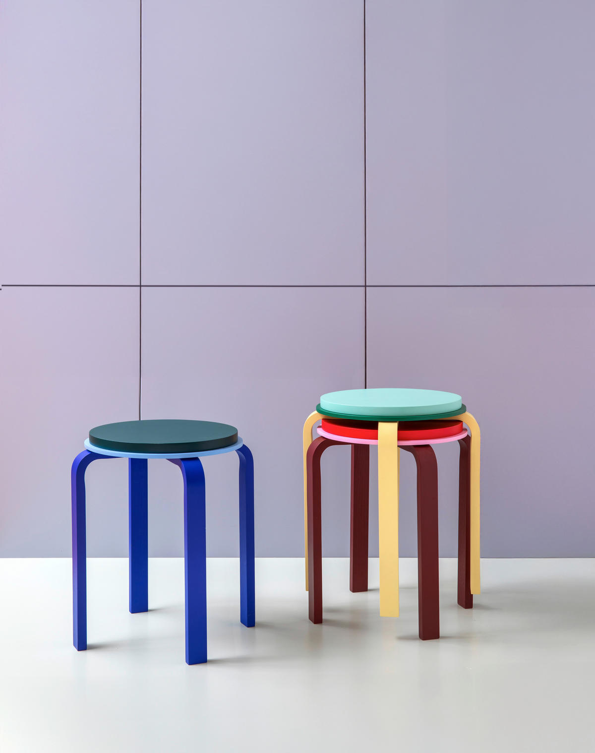 HOCKER in Holzwerkstoff Blau, Dunkelgrün  - Blau/Dunkelgrün, Basics, Holzwerkstoff (40/45cm)