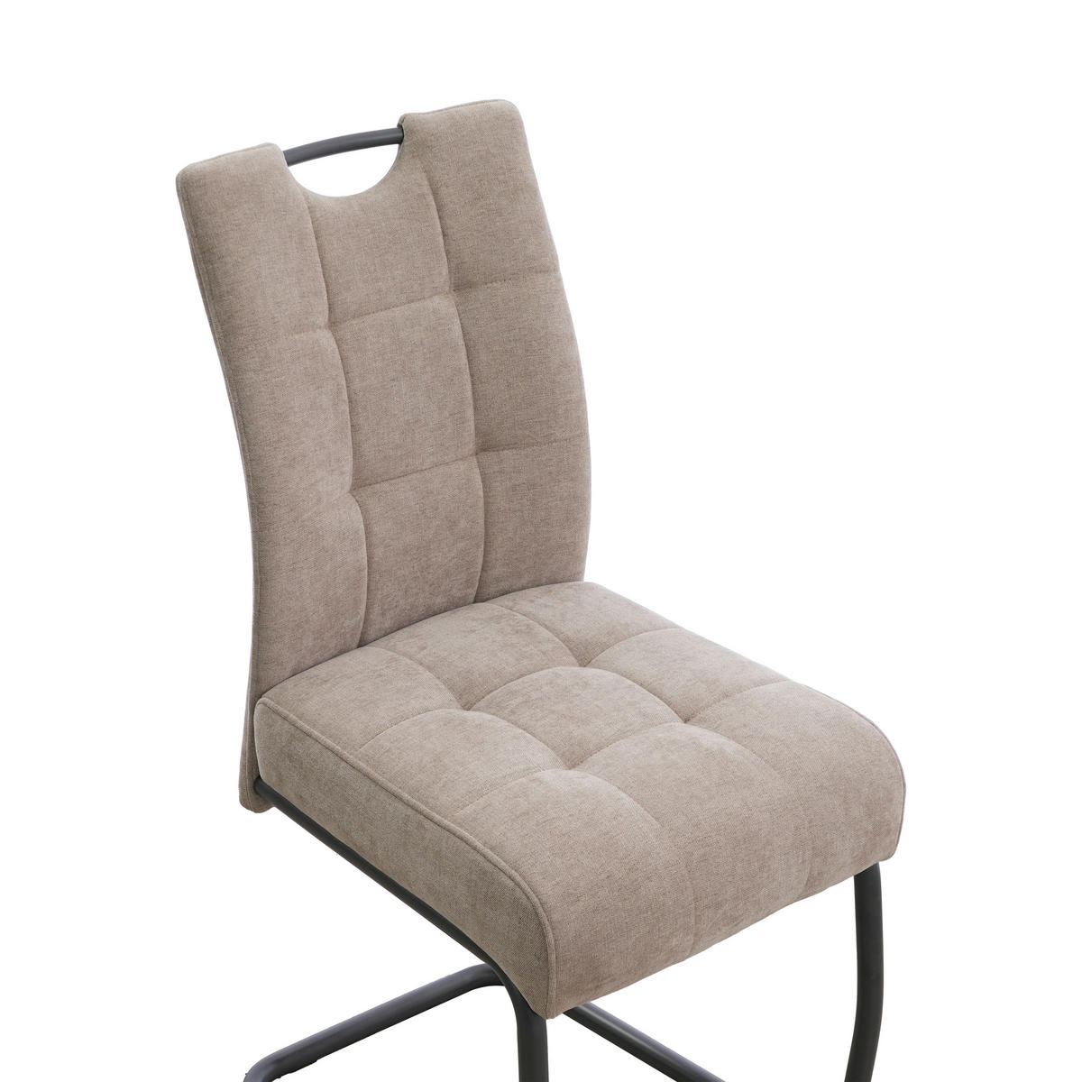 SCHWINGSTUHL   Mikrofaser  - Dunkelgrau/Beige, MODERN, Textil/Metall (44/95/61cm) - MID.YOU