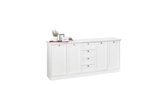 SIDEBOARD Weiß  - Silberfarben/Weiß, LIFESTYLE, Holzwerkstoff/Metall (200/90/40cm) - Carryhome