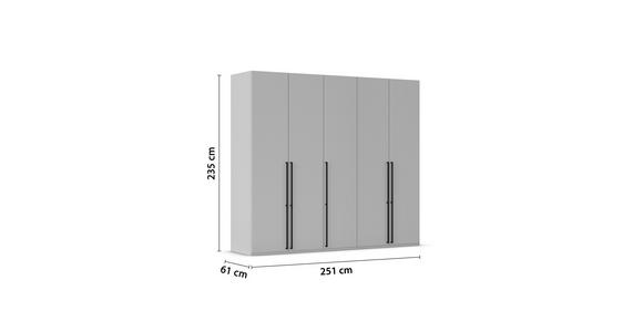 DREHTÜRENSCHRANK 251/235/61 cm,  in Champagner, 5-türig  - Champagner/Schwarz, Basics, Holzwerkstoff/Metall (251/235/61cm) - Novel