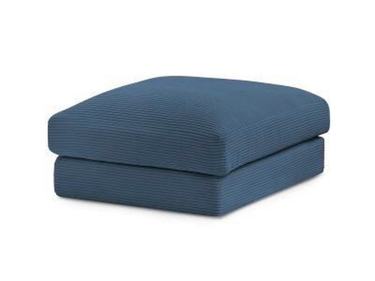 HOCKER LEONARD Cord Dunkelblau  - Schwarz/Dunkelblau, MODERN, Kunststoff/Textil (86/43/86cm)