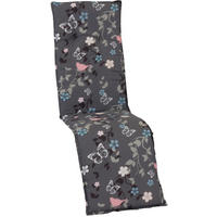 RELAXSESSELAUFLAGE Grau Blume  - Grau, Design, Textil (171/50/6cm) - Gardenson