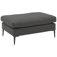 HOCKER in Textil Dunkelgrau  - Dunkelgrau/Schwarz, Modern, Textil/Metall (100/43/69cm) - Trendmanufaktur