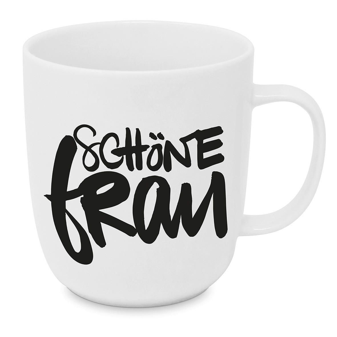 KAFFEEBECHER  400 ml   - Schwarz/Weiß, Basics, Keramik (9/10cm) - PPD