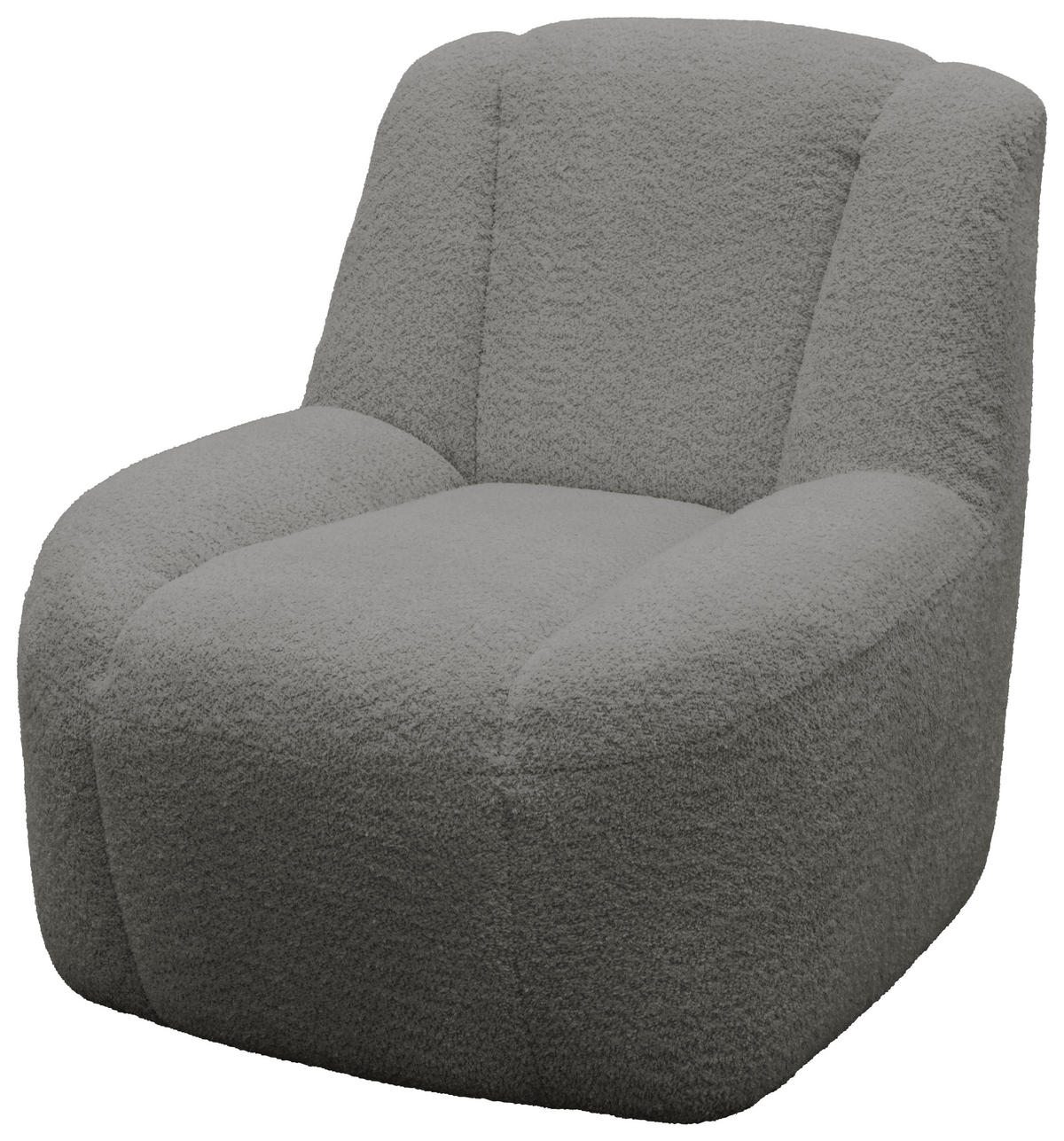 SESSEL in Chenille Graphitfarben  - Creme/Schwarz, MODERN, Kunststoff/Textil (77/82/93cm) - Livetastic