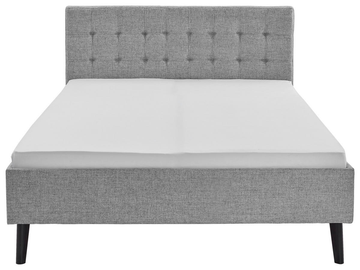 POLSTERBETT 140/200 cm  in Grau  - Schwarz/Grau, Basics, Holz/Textil (140/200cm) - Boxxx
