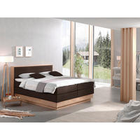 BOXSPRINGBETT 180/200 cm,  in Eichefarben, Dunkelbraun, Matratze, gepolstertes Kopfteil, Bettkasten, Topper, H2 + H3 = mittel + fest  - Eichefarben/Dunkelbraun, MODERN, Holz/Kunststoff (180/200cm) - MID.YOU