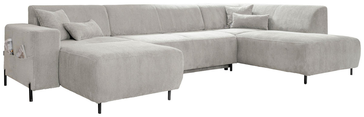 SJEDEĆA GARNITURA tekstil  bež   - bež/crna, tekstil/metal (165/330/192cm) - MID.YOU