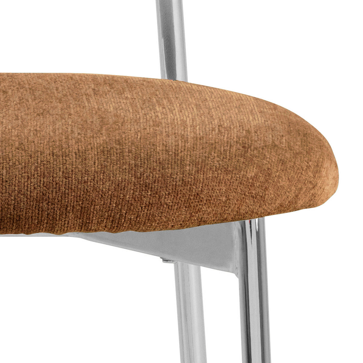 STUHL   Flachgewebe  - Silberfarben/Terracotta, MODERN, Textil/Metall (47/79/53,5cm) - MID.YOU