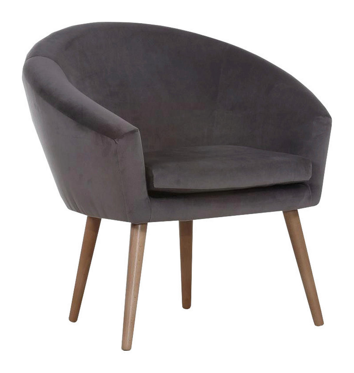 SESSEL Flachgewebe Anthrazit  - Anthrazit/Naturfarben, Design, Holz/Textil (73/73/66cm) - Livetastic