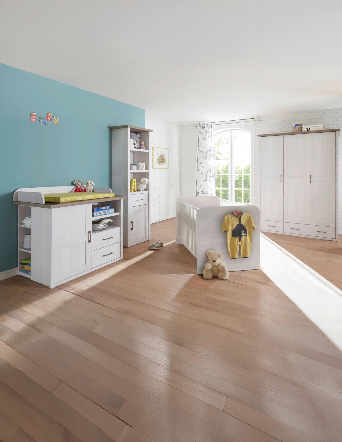 WICKELKOMMODE Luca/Corner 106/102/75 cm  - Eichefarben/Anthrazit, Basics, Holzwerkstoff/Metall (106/102/75cm)