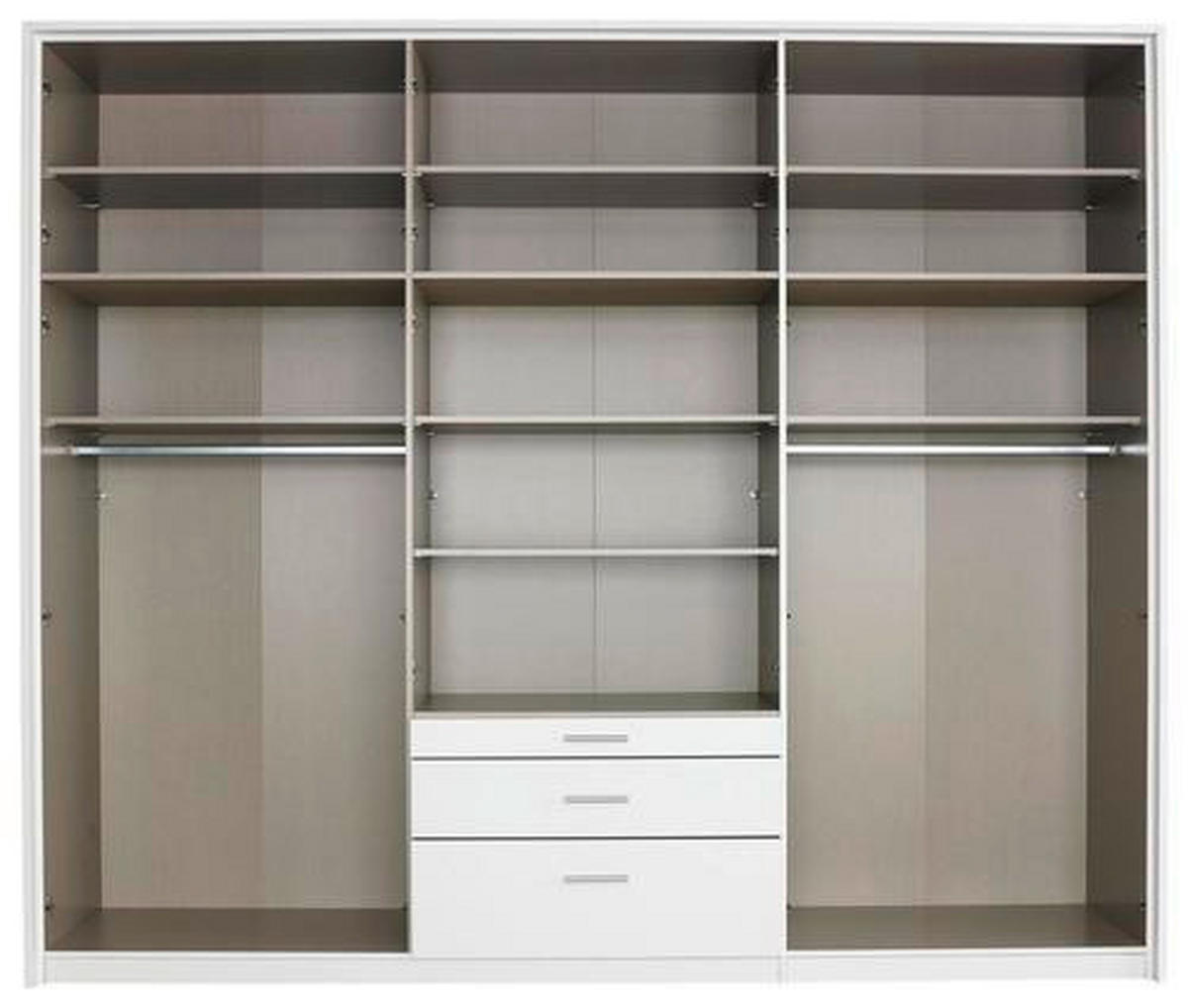 NYÍLÓAJTÓS SZEKRÉNY átlátszó, fehér  - fehér/átlátszó, Design, műanyag/faalapú anyag (275/231/56cm) - Rauch Möbel