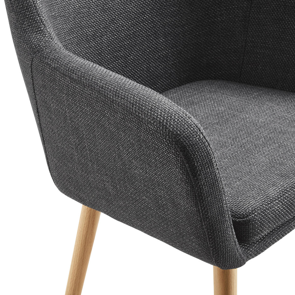 ARMLEHNSTUHL  in Struktur  - Dunkelgrau/Naturfarben, MODERN, Holz/Textil (62/84/60cm) - Livetastic