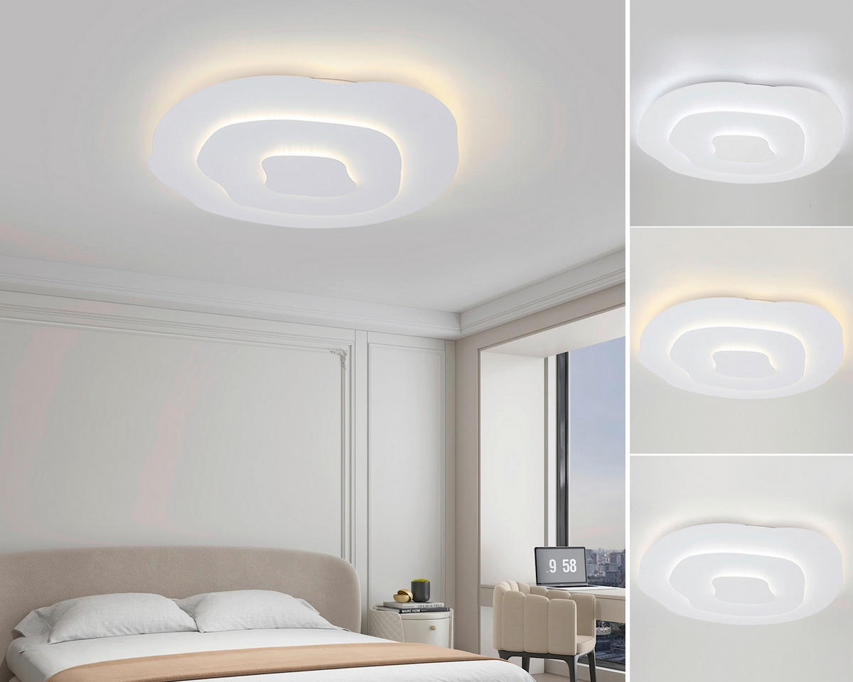 DECKENLEUCHTE  60/5,5 cm    - Weiß, Design, Kunststoff/Metall (60/5,5cm) - Collet's Monde