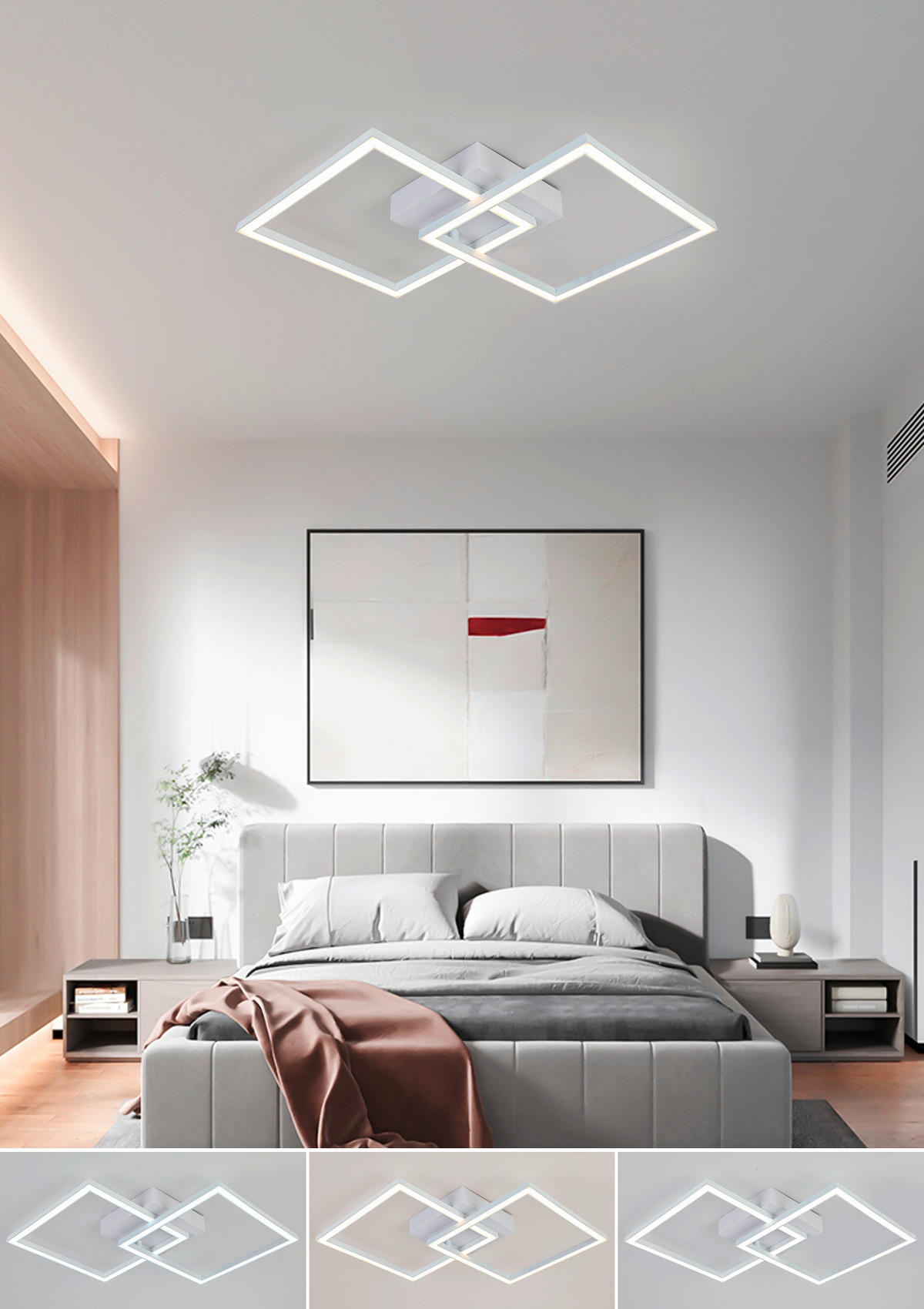 LED MENNYEZETI LÁMPA - fehér, Trend, műanyag/fém (57/35/6,5cm) - Boxxx