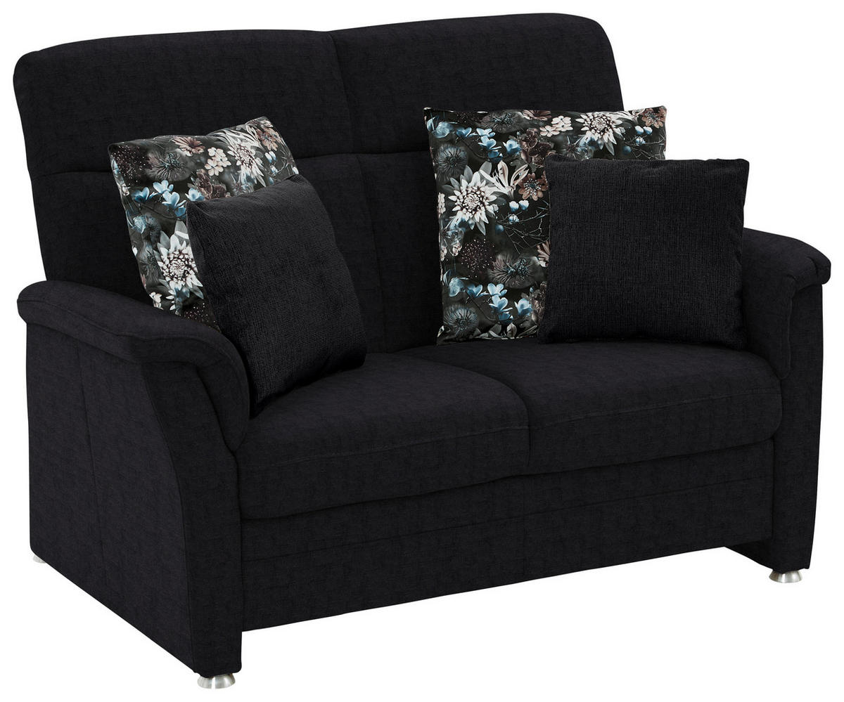 2-SITZER-SOFA  in Flachgewebe Anthrazit  - Anthrazit/Alufarben, KONVENTIONELL, Textil/Metall (142/100/89cm) - Beldomo Comfort