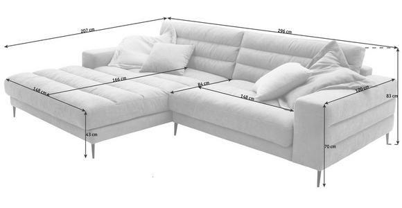 ECKSOFA in Flachgewebe Taupe  - Taupe/Schwarz, Design, Textil/Metall (207/296cm) - Dieter Knoll